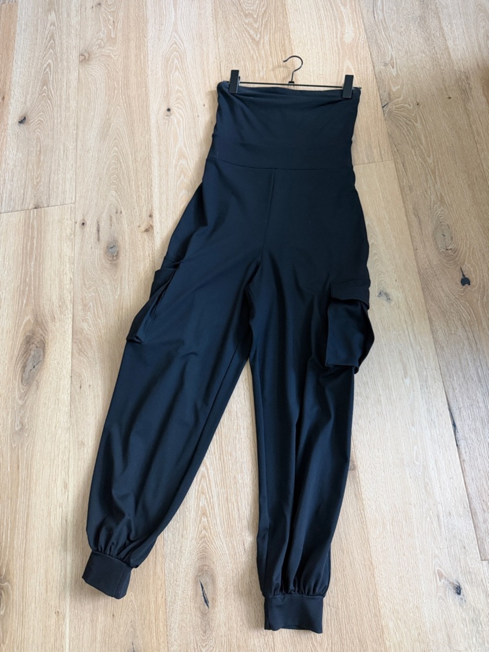 Susana Monaco High-Waist Black Cargo Jogger Jumpsuit
